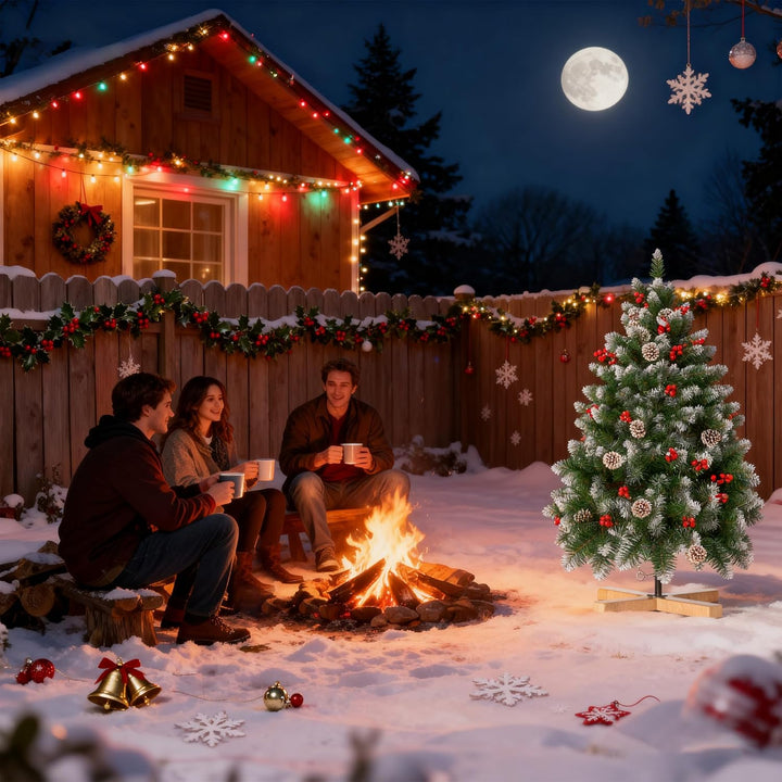 VA-Cerulean Weihnachtsbaum Künstlicher,schwer entflammbar,Schnellaufbau,Weihnachtsdeko,Unechter Tann