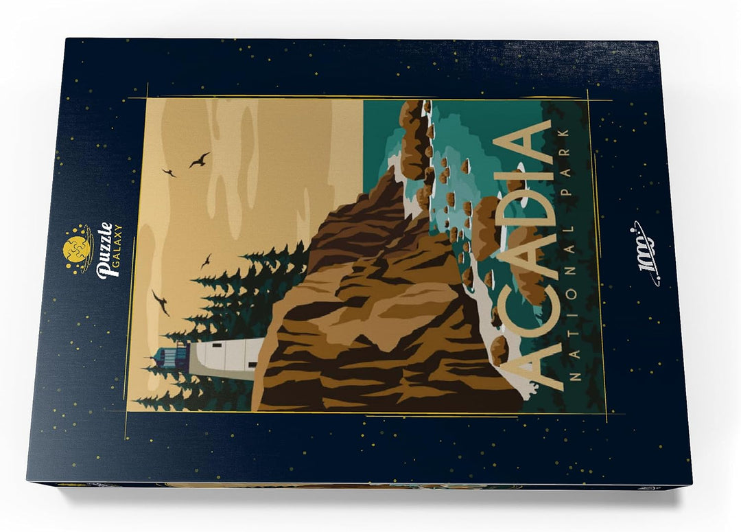 Acadia-Nationalpark, Maine, USA, Art Deco Style Vintage Poster, Illustration - Premium 1000 Teile Pu