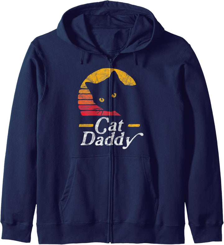 Cat Daddy Vintage Eighties Style Cat Retro Distressed Kapuzenjacke