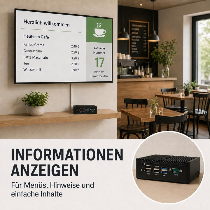 lüfterlos mini pc N2940 8GB RAM 128GB SSD Intel Celeron Fanless Industrie