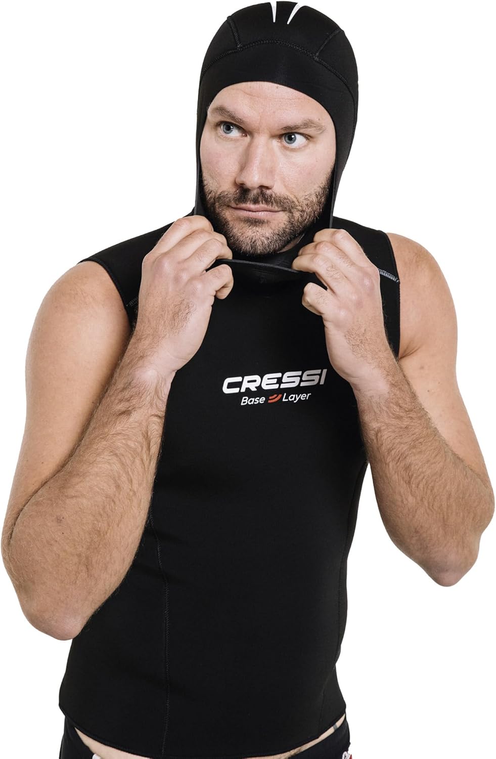 Cressi Base Layer Man 2.5mm - Tauchunterzieher Neopren 2.5mm, Schwarz, für Herren Hood Vest L, Hood