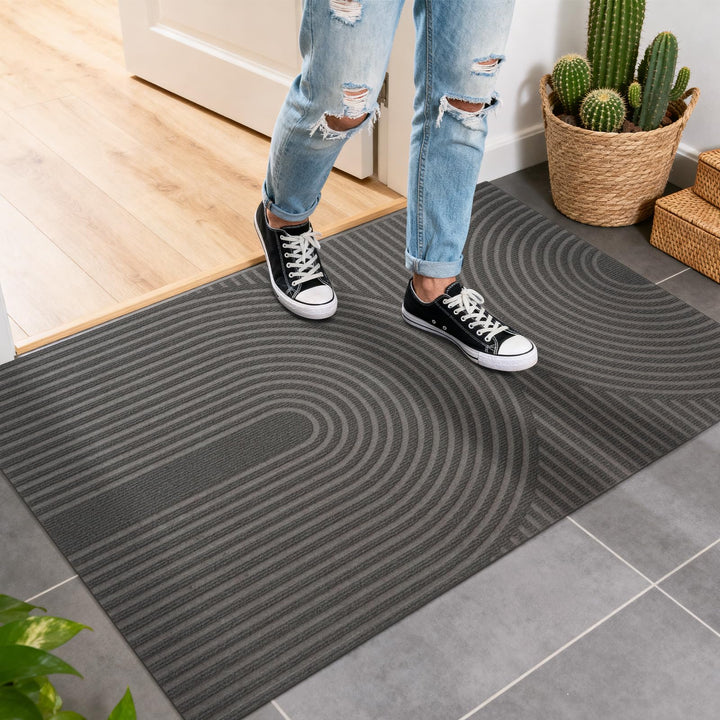 FEOMOS Fussmatte Innen Aussen 60x90cm, rutschfeste Schmutzfangmatte mit Saugkraft, Fussmatte Waschba