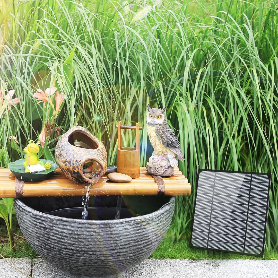AISITIN Solar Springbrunnen für Aussen, DIY Solarbrunnen Solarwasserbrunnen Solar Teichpumpe Solar F