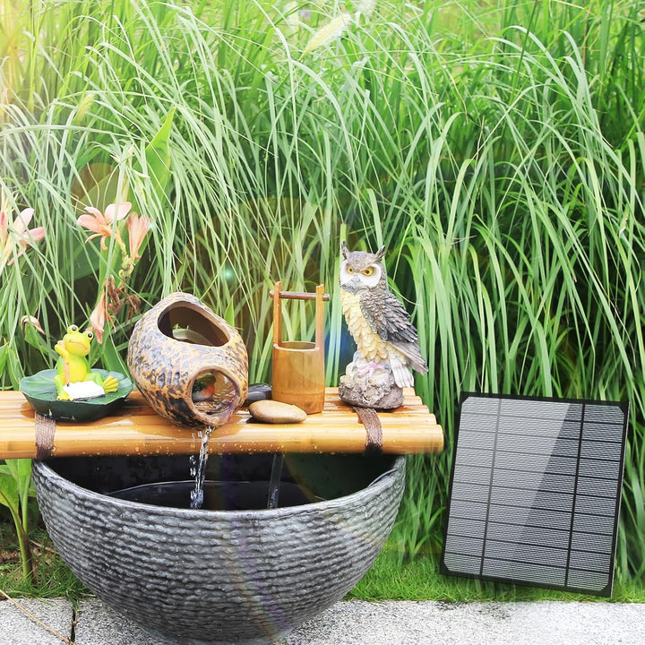 AISITIN Solar Springbrunnen für Aussen, DIY Solarbrunnen Solarwasserbrunnen Solar Teichpumpe Solar F