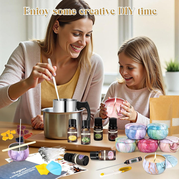 Yvgoov DIY Candle Making Kit Soy Wax, Fragrance Oils DIY Kit Craft Kit Adults Women Gift colorful Ma