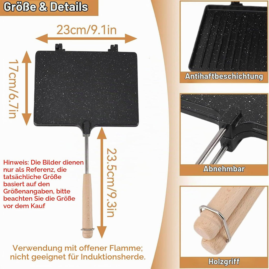 Doppelseitige Bratpfanne, Sandwich-Maker, Grillkäse-Maker, Antihaftbeschichtete Flip-Pfanne, Sandwic