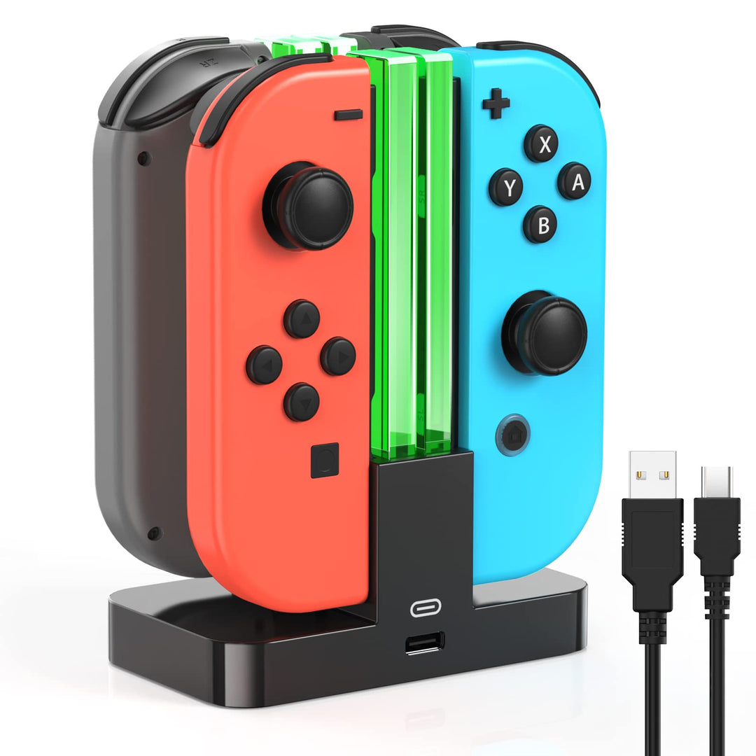 FYOUNG Switch Controller Ladestation Kompatibel mit Nintendo Switch/Switch OLED Modell Joy Con, Quad