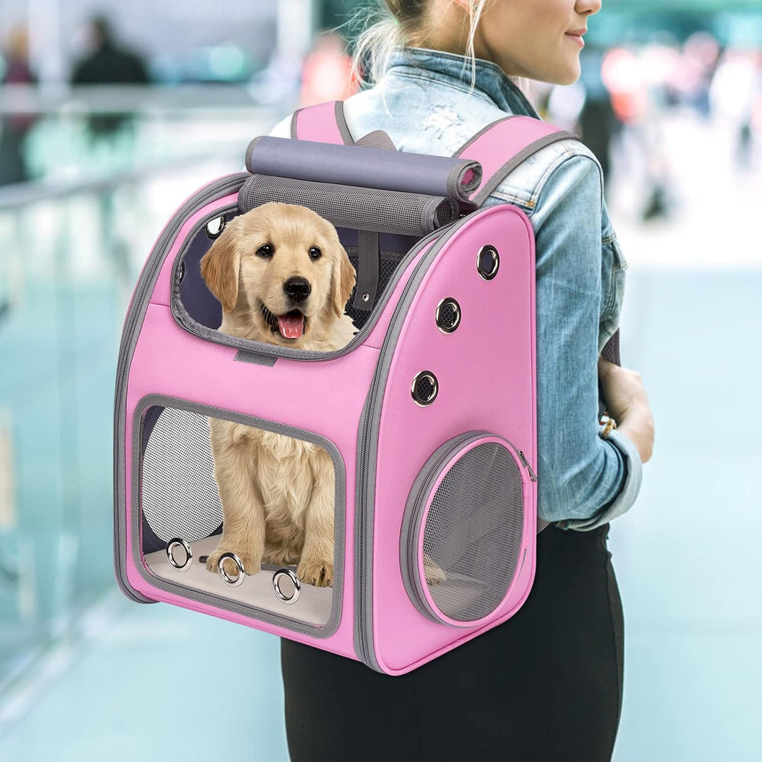 COVONO Erweiterbarer Haustier-Rucksack für Katzen, Hunde und Kleintiere, tragbare Haustier-Reisetrag