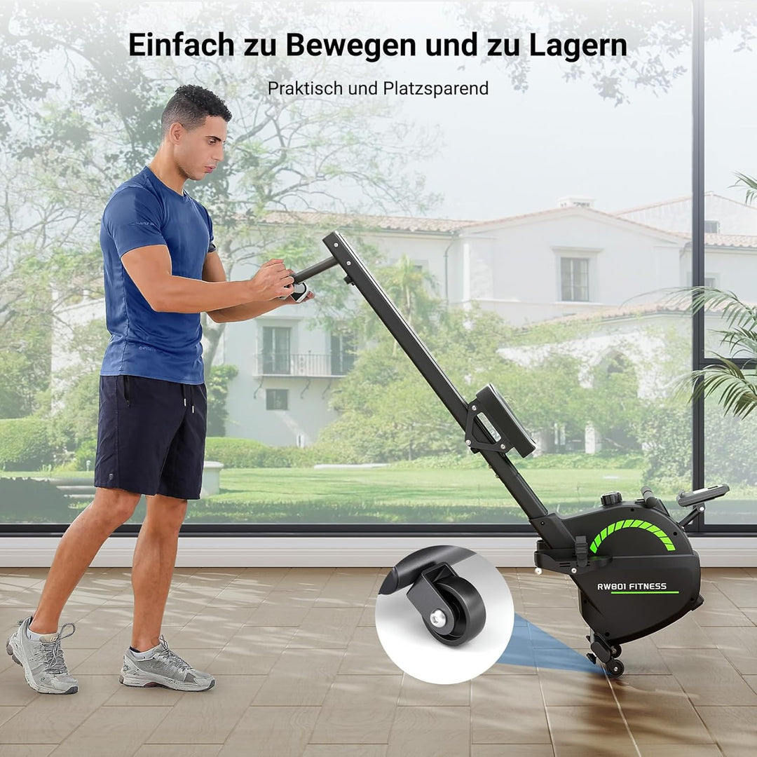 Dripex Magnetisches Rudergerät für Zuhause mit 16 Widerstandsstufen, Rudergerät für Zuhause mit LCD-