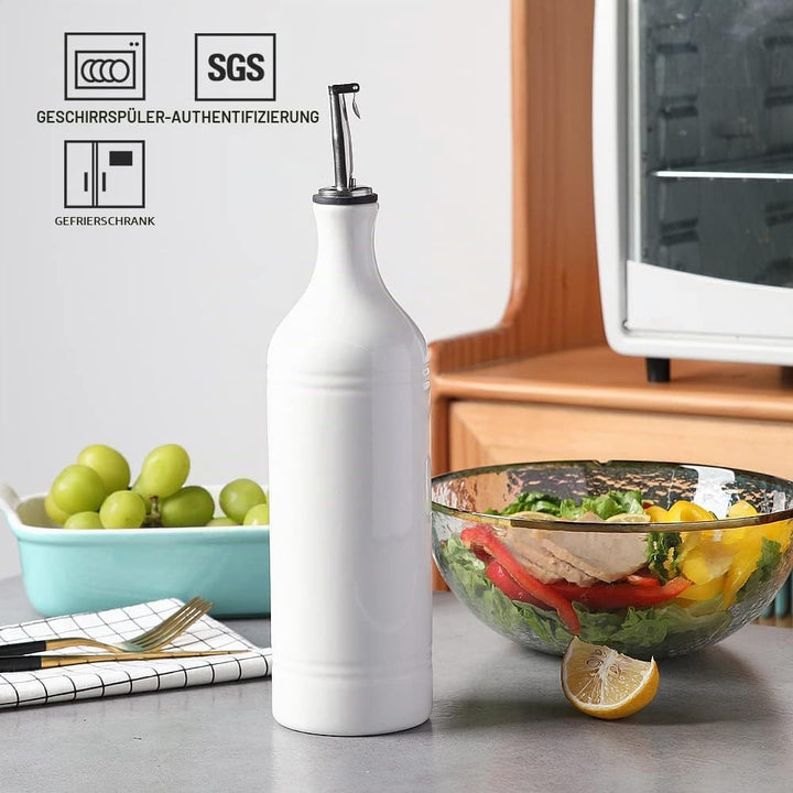 Sweejar Grosse Keramik-Olivenölspenderflasche, blickdichte Öl-Menage schützt Öl, um Oxidation zu red