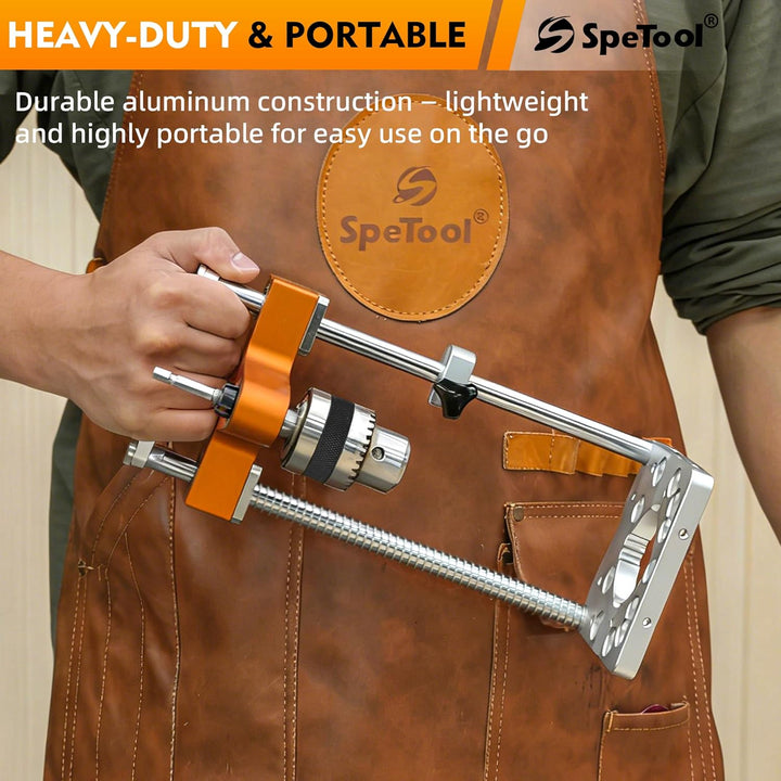 SpeTool S04003 Portable Drill Guide, 1/2" Chuck-Handbohrmaschine für gerade Löcher, 0-160 mm Tiefe,