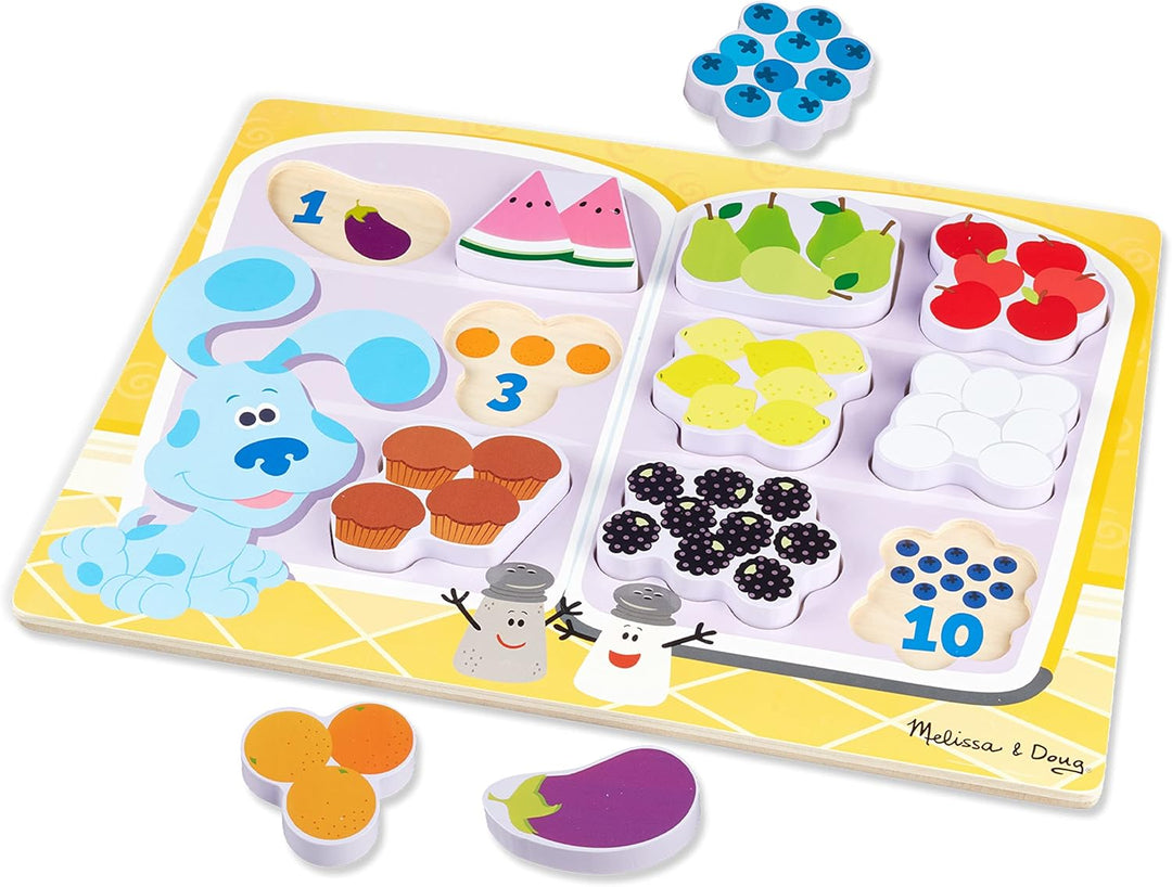 Melissa & Doug 33024 Blue's Clues & You Dickes Holzpuzzle – Kühlschrank Essen, Mehrfarbig, Blues Clu