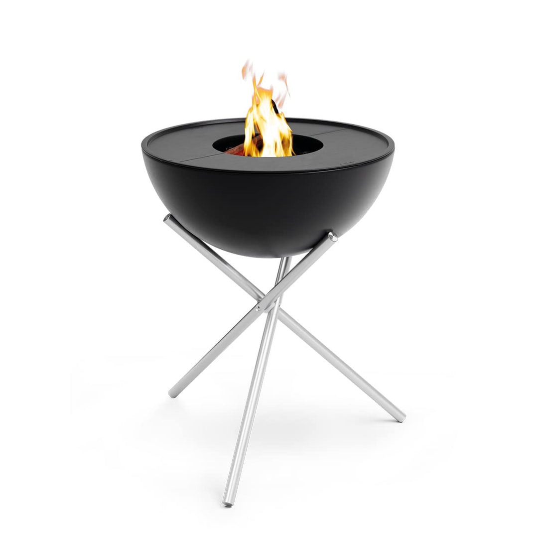 höfats - Bowl 57 Plancha Set hoch - raucharme Verbrennung - Feuerstelle und Plancha Grill - kippbare