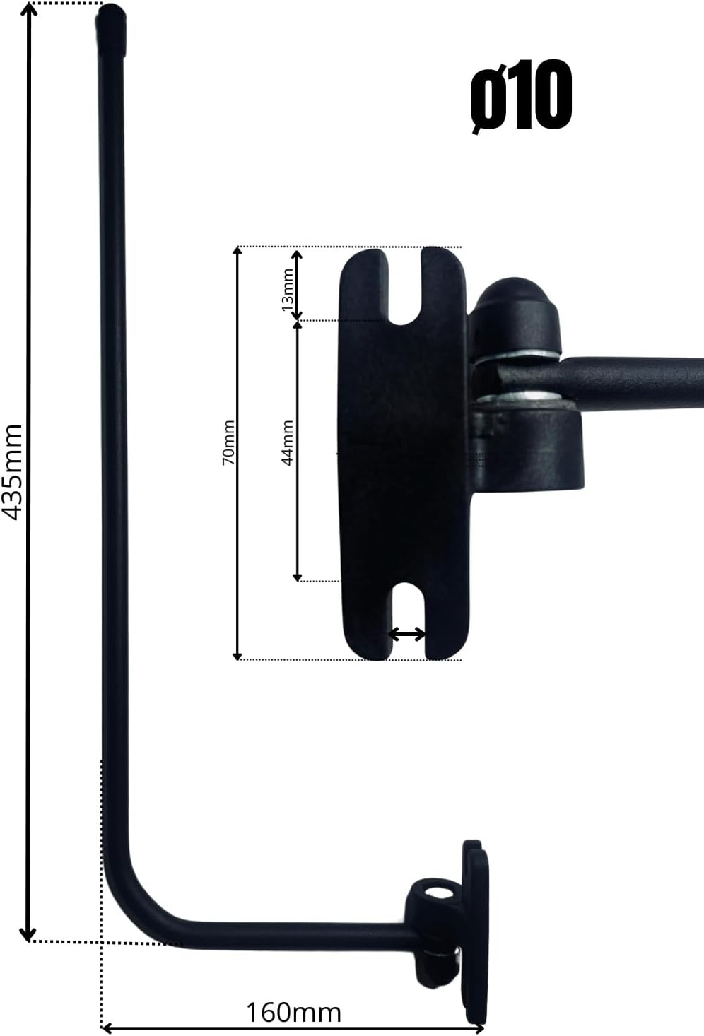 2x Aussenspiegel Rückspiegel ø10 Traktor Bagger 175x125 mm Spiegelhalter Lang Arm