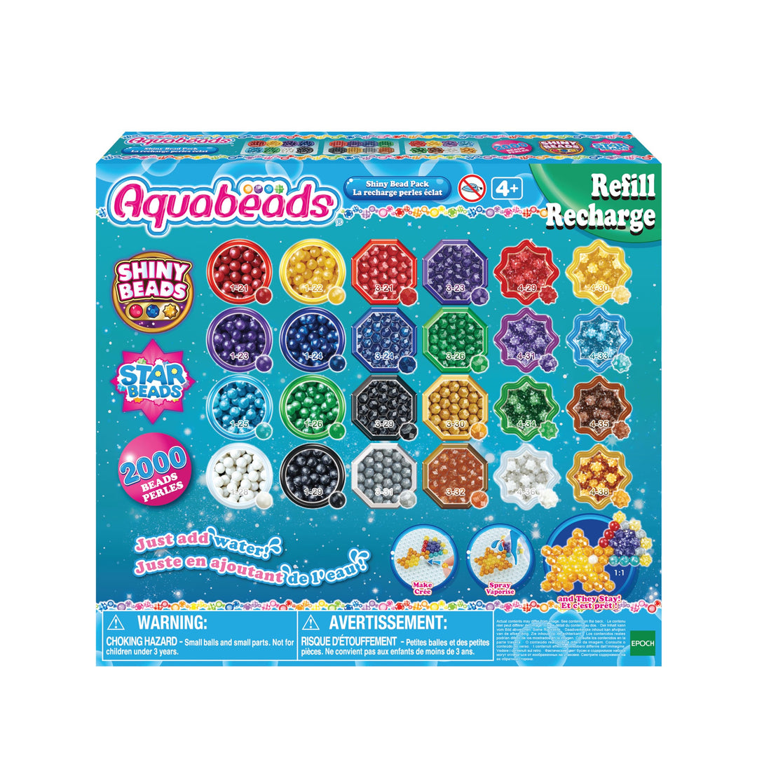 Aquabeads 31995 Perlmuttperlen Nachfüllpack - Nachfüllset, aus Kunststoff, Stern Einzelbett, Einzelb