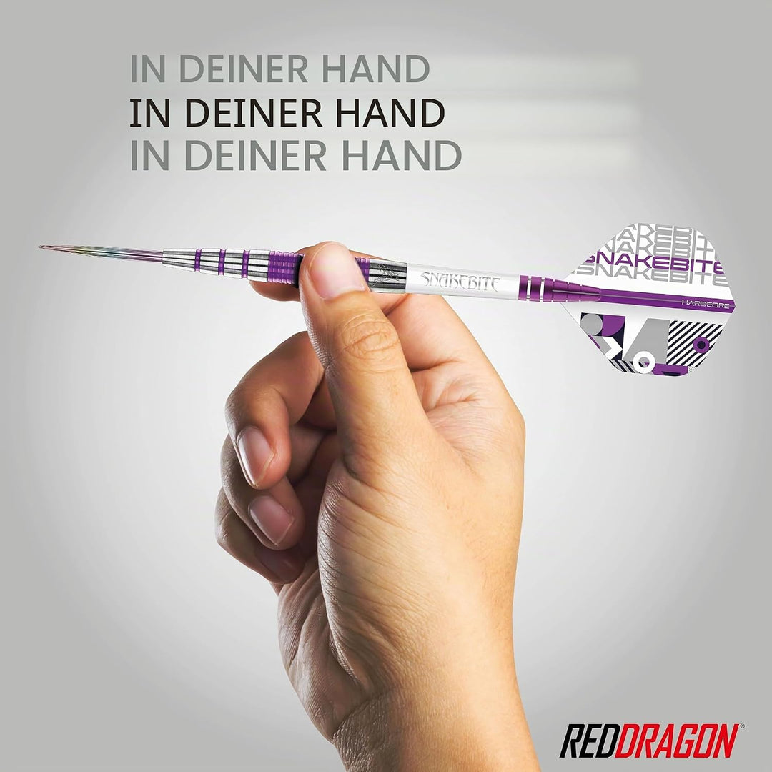 RED DRAGON Peter Wright Snakebite PL15 Medusa Professional Tungsten Darts Set with Flights and Stems