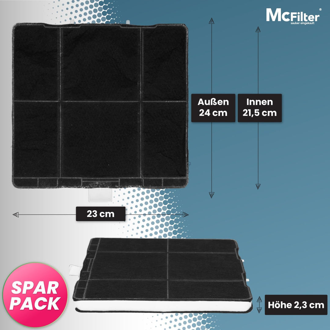 McFilter I 2x Aktivkohlefilter für Dunstabzugshaube geeignet für Kohlefilter Bosch 00705431, 1102676