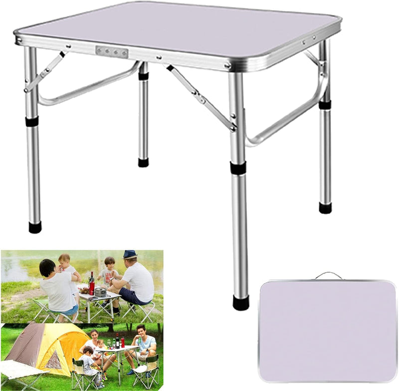 Klapptisch aus Aluminium, 60 cm, tragbar, für Camping, Picknick, Outdoor, Gartentisch für Grillparty