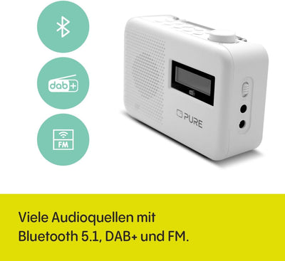 Pure Elan One2 tragbares DAB+/FM Radio mit Bluetooth 5.1 (LCD-Display, 10 Speichertasten, Batteriebe