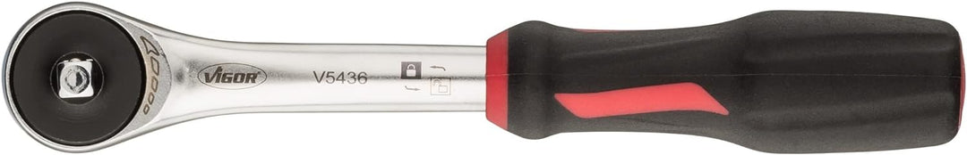 Vigor Umschaltknarre (Vierkant 6,3 mm (1/4 Zoll), 360° Drehgriff, Durchsteckvierkant für Links- und