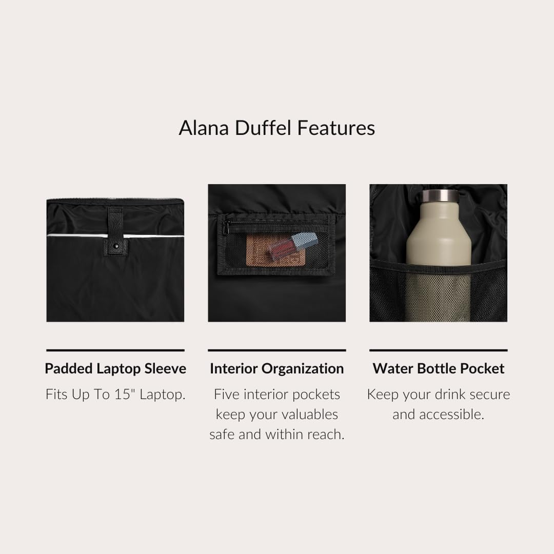 Vooray Alana Duffel - 25L - Travel Duffel & Gym Bag with Laptop Sleeve, Shoe Pocket & Dry Pocket