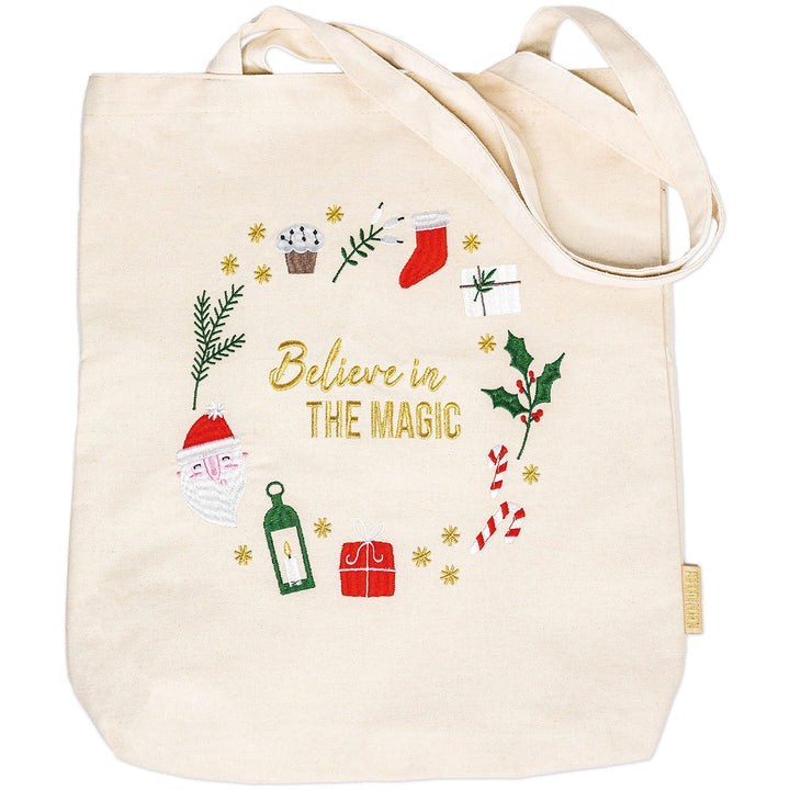 Papierdrachen Weihnachten Jutebeutel - Canvas Tasche Merry Christmas - mit weihnachtlichem Motiv und