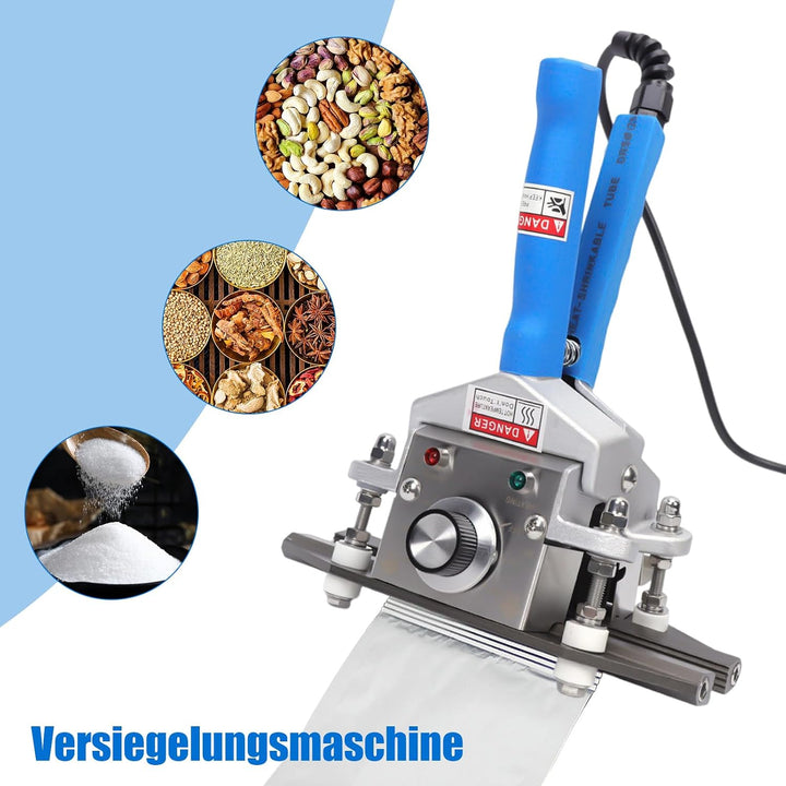 FKR-200 Hand Versiegelungsmaschine, 300W Siegelmaschine Zangendichtung Maschine, Heisssiegelgerät Tr
