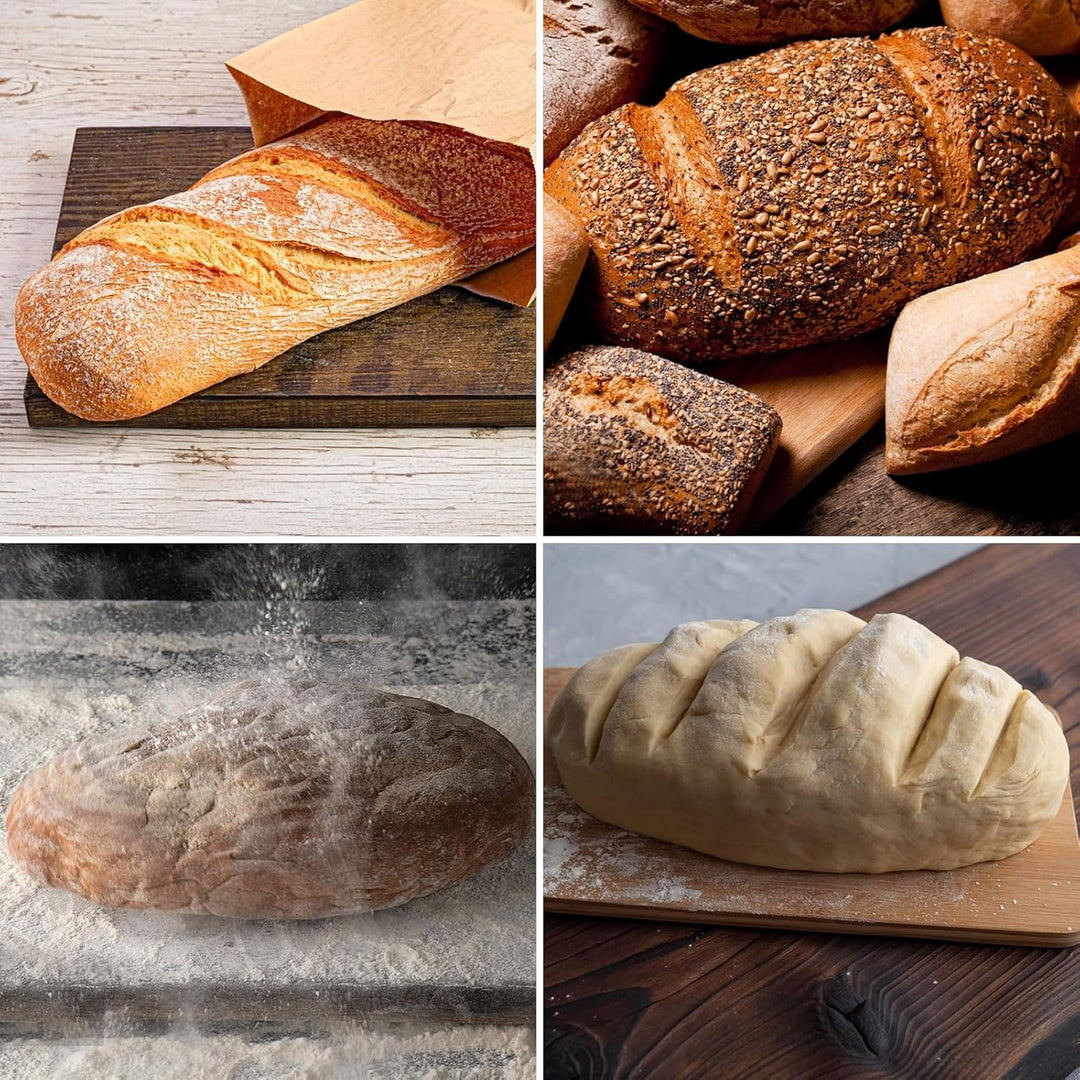 2 Stück Gärkörbchen Oval 28 cm, Gärkörbchen für Brot, Gärkorb Brot mit Bürste und Kunststoffspachtel