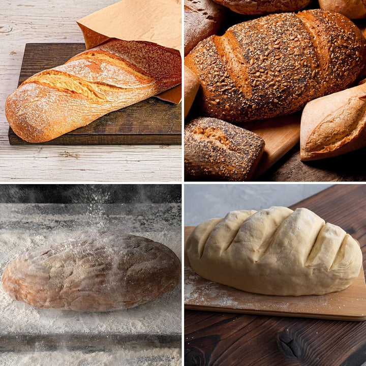 2 Stück Gärkörbchen Oval 28 cm, Gärkörbchen für Brot, Gärkorb Brot mit Bürste und Kunststoffspachtel