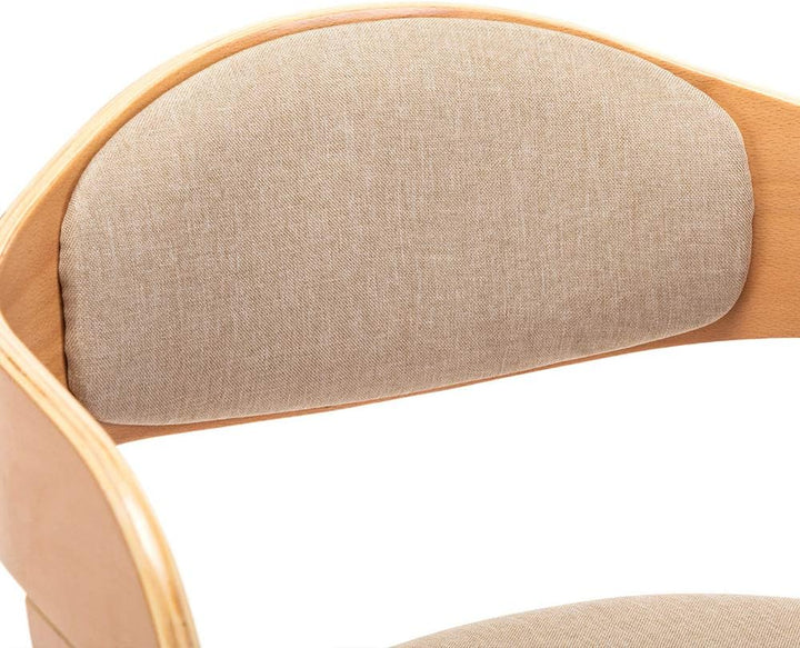 Mingone 2er Set Esszimmerstühle Holz Küchenstühle Designer Stühle mit Leinen Sessel Gepolsterte mit