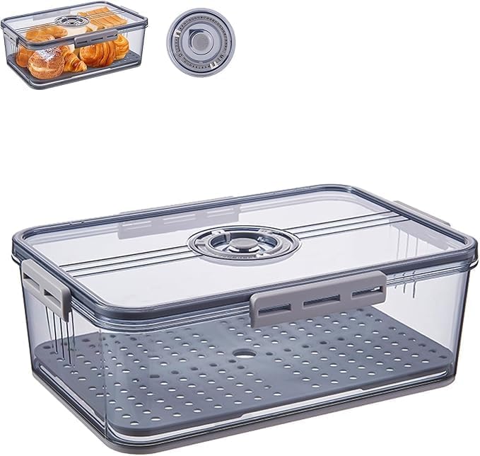 Dokeno Brot Aufbewahrungsbox, Brotkasten Gross, Luftdichter Brot Aufbewahrungsbehälter, Zeitaufzeich