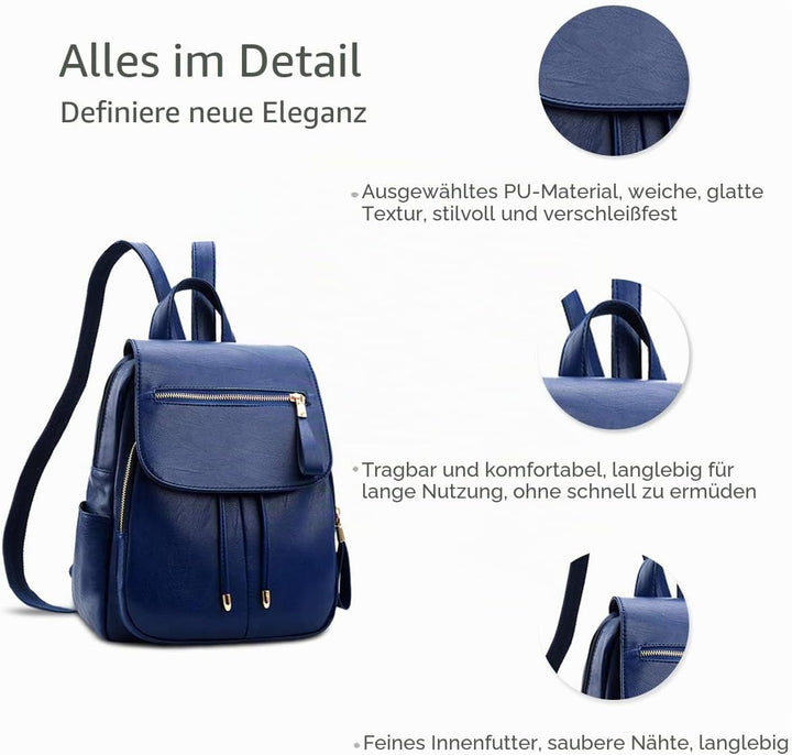 NICOLE&DORIS Mode Frauen Rucksack Mini Rucksack Leder Damen Rucksack Umhängetasche Geldbörsen Mädche