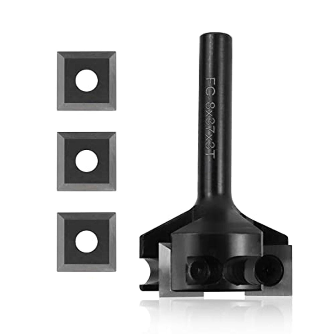 Planfräser 8 mm Schaft, 8mm Planfräser Mit 6 auswechselbare 12 mm Hartmetallklingen mit 2,2 mm Dicke