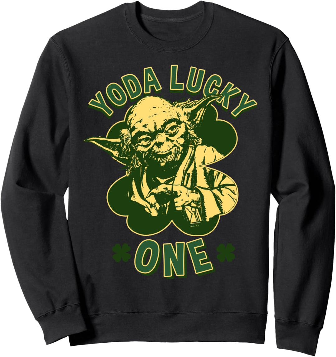 Star Wars St. Patrick's Day Yoda Lucky One Retro Clover Sweatshirt
