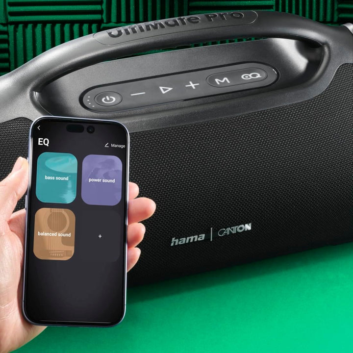 Hama Bluetooth Lautsprecher Outdoor 120W (App, wasserfest IPX6, 24 Stunden Akkulaufzeit, Pro Sound,