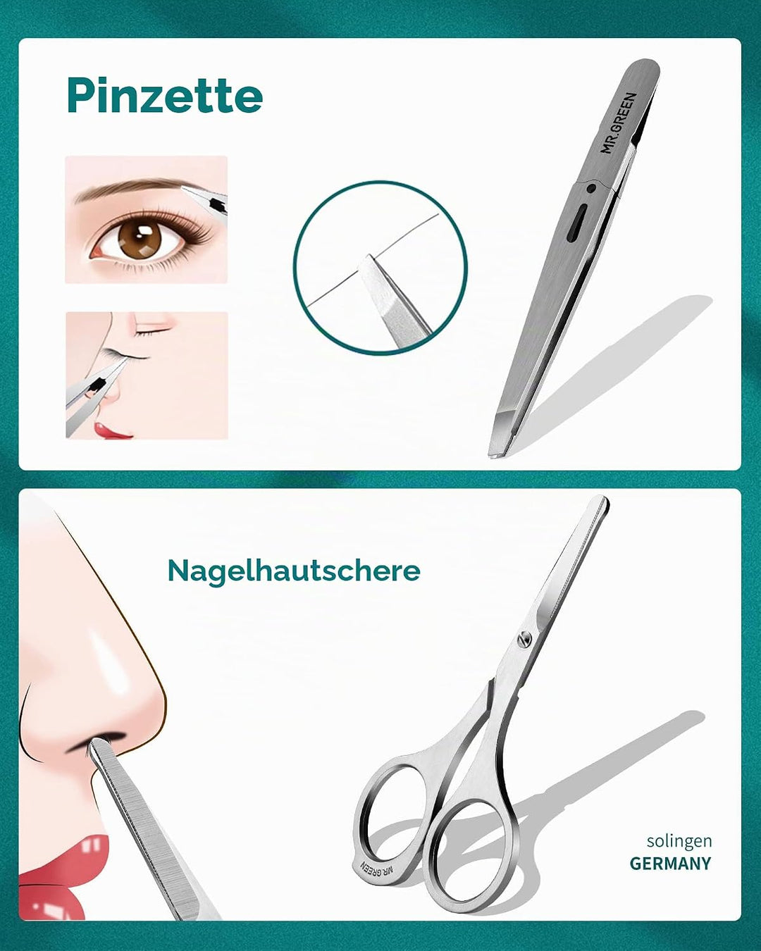 MR.GREEN Maniküre Set 9 in 1, Vollfunktion Höhere Qualität Nagelknipser Set, Professionelles Pedikür