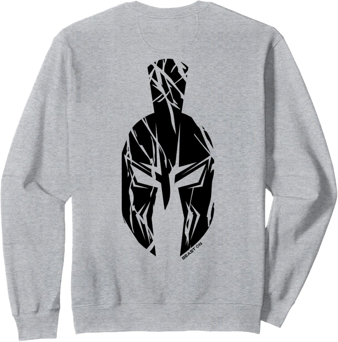 Grosser Gladiator Helm Spartaner Helm Gym Rücken Motiv Druck Sweatshirt