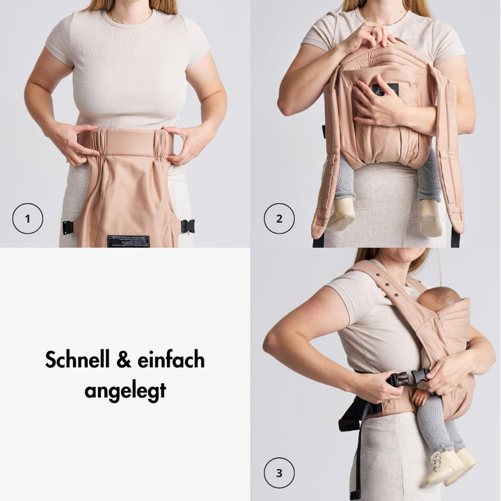 Rookie Babytrage ab Geburt - Ergonomisch, Bequem, Bio-Stoffe - Premium Elite Design - Baby Trage sch