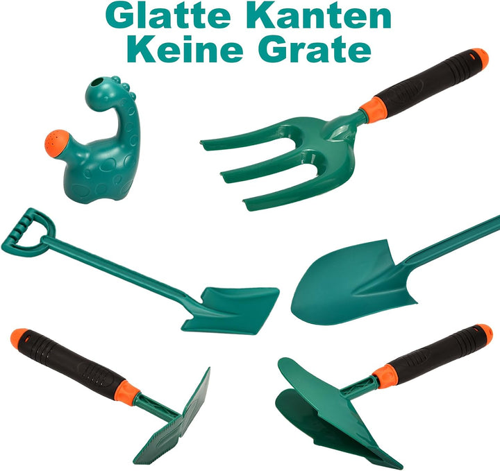 Schubkarre für Kinder - Kinder Gartengeräte Set 13 Teile | Gartenwerkzeug &amp; Sandspielzeug mit Schubk