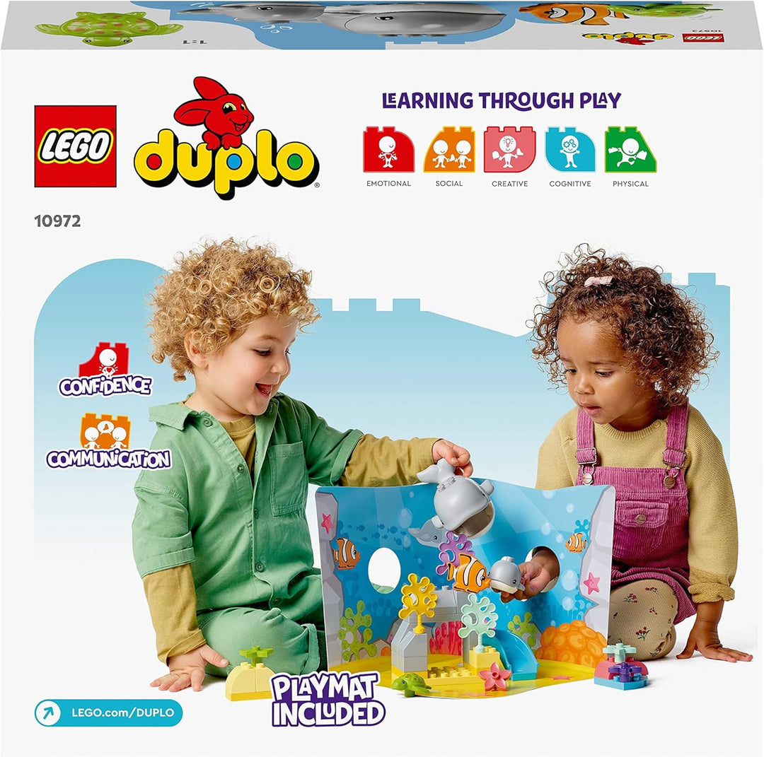 LEGO 10972 DUPLO Wilde Tiere des Ozeans, Lernspielzeug ab 2 Jahre, Spielzeug-Set für Kleinkinder mit
