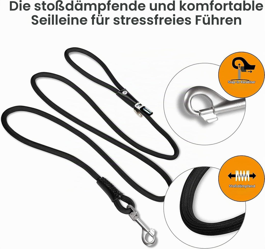 Stretch Comfort Leash Black M, Black M