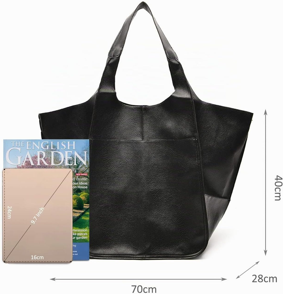 NICOLE &amp; DORIS Frauen Tasche Gross Schultertasche Shopper Weiche Ledertasche Leichte Tote Tasche Hob