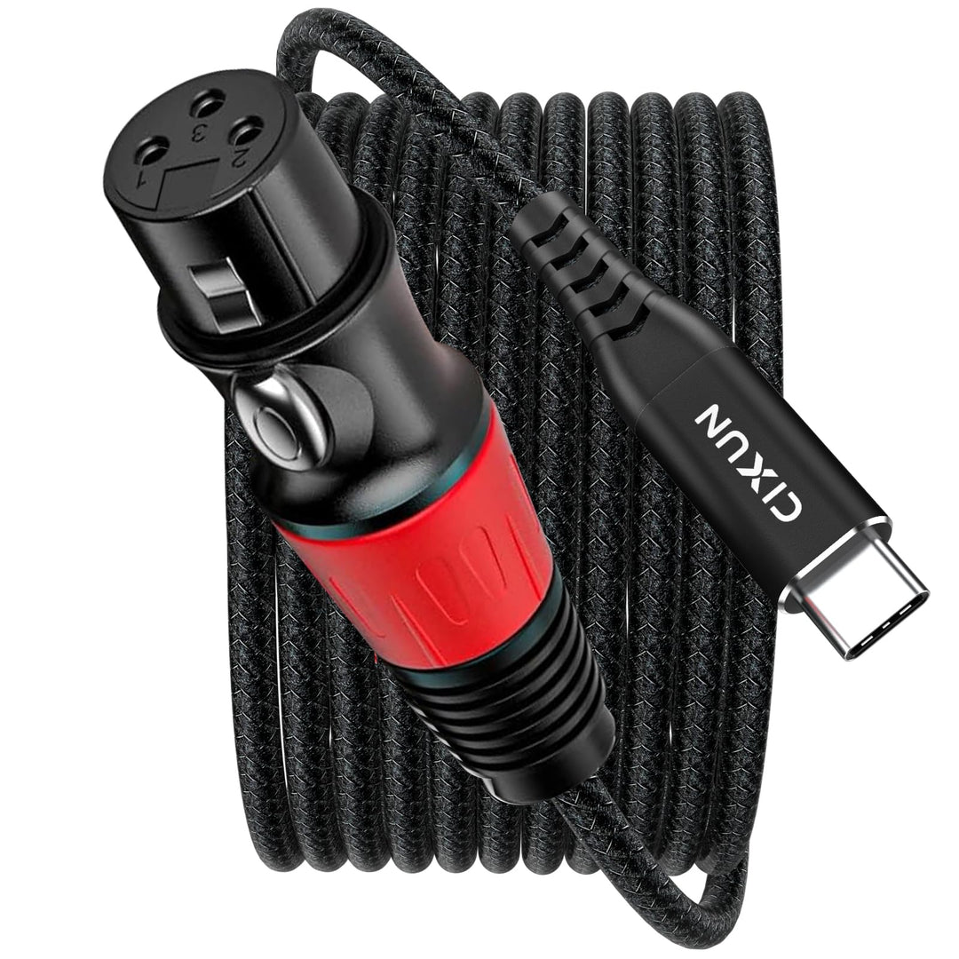 USB-C zu XLR Mikrofonkabel, Hi-Fi Geflochtenes Audiokabel, Kompatibel (3M), 3M