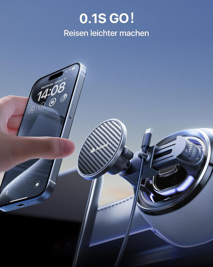 andobil Handyhalterung Auto für MagSafe Autohalterung Runde lüftung[20xN56 Stärkste Magnete]Magnet K
