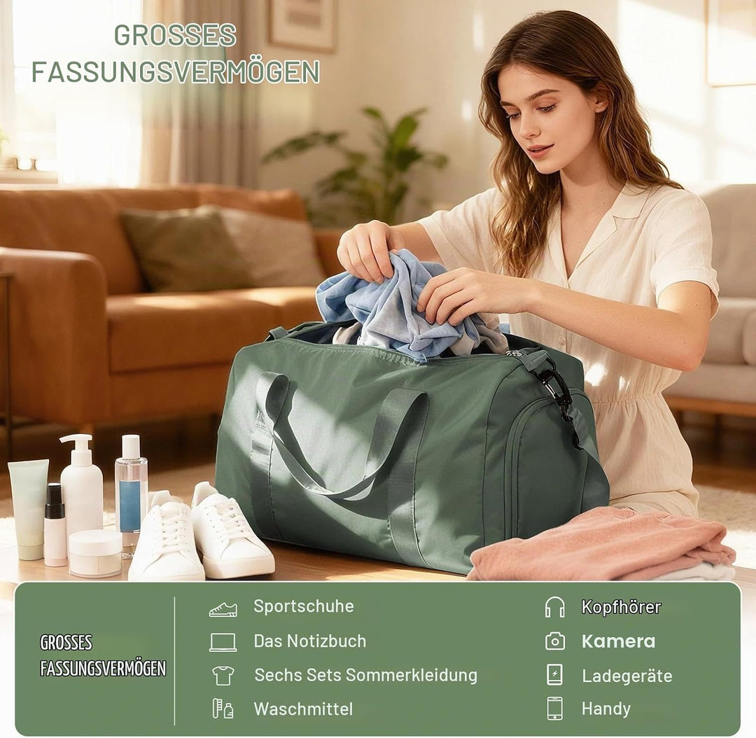 HYC00 Sport Duffel Bag Damen Herren Sporttasche mit Nassfach &amp; Schuhfach Reise Duffel Bags Übernacht