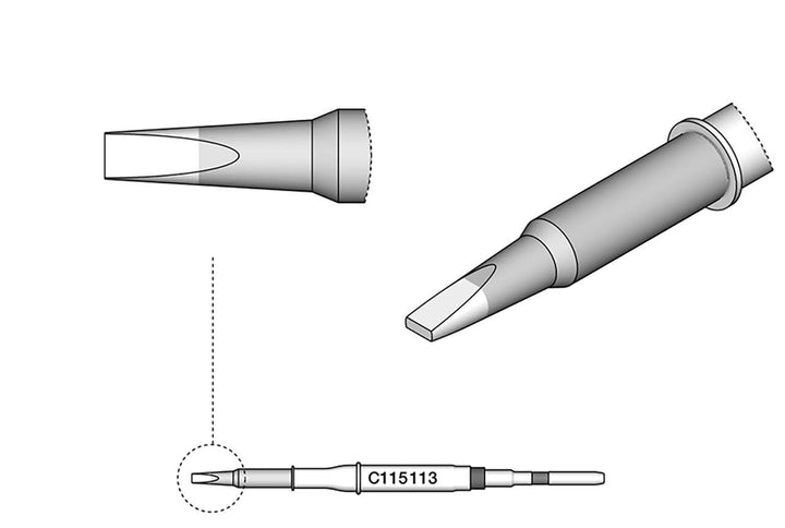 JBC Tools C115113 Lötspitze Meisselform, gerade Spitzen-Grösse 0.3mm Inhalt 1St.