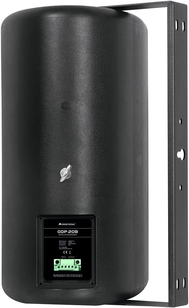 OMNITRONIC ODP-208 Installationslautsprecher 16 Ohm schwarz | Wetterfester 8"-Wandlautsprecher mit H