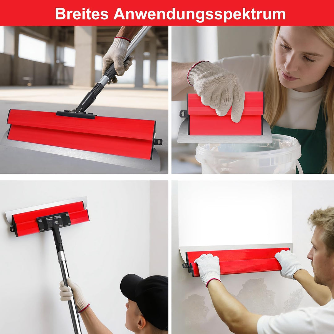 Flächenspachtel Set,(25cm, 40cm, 60cm) spachtel werkzeug und 0.76 m bis 1.6 m Verlängerungsgriff Pol
