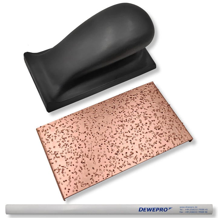 DEWEPRO Schleifklotz mit Klett inkl. wechselbarer Hartmetallplatte aus Wolfram Karbid - Körnung K36
