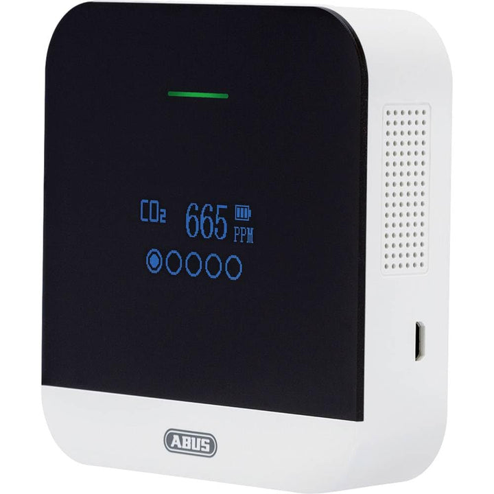 ABUS CO2-Melder - CO2WM110 AirSecure - Messgerät für Luftqualität, Luftfeuchtigkeit und Temperatur i